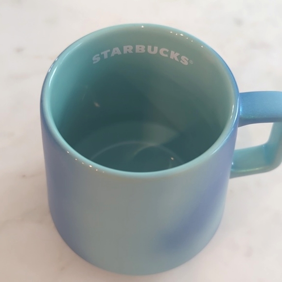 Starbucks Summer 2021 Blue Green Aqua Ocean Shimmer Pearl Iridescent Mug NEW Tag - Picture 7 of 9